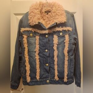 Juicy Couture Demin and Pink Faux Fur Jacket